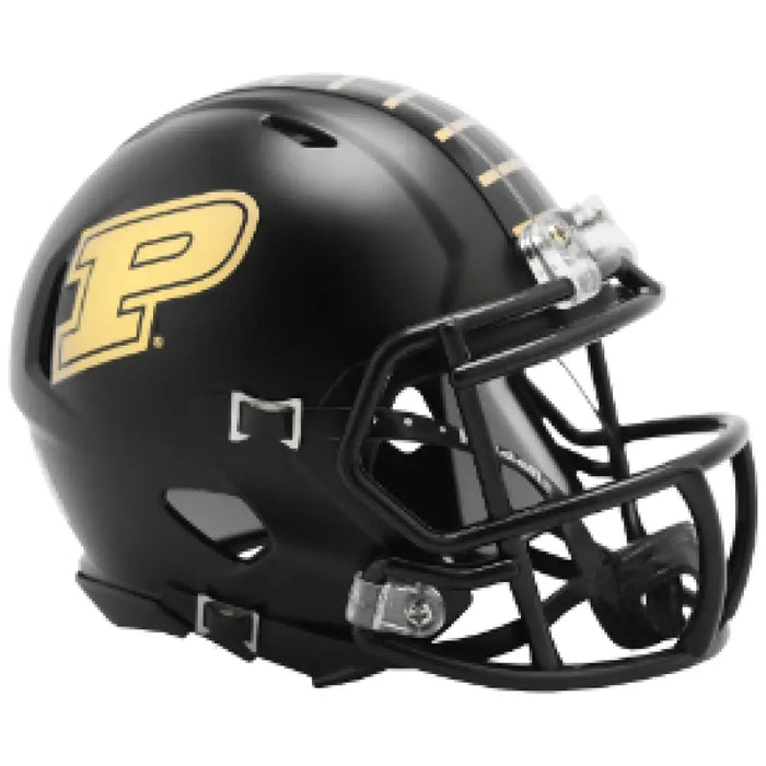 Purdue Boilermakers NCAA Mini Speed Football Helmet Anodized Black - NCAA Helmets