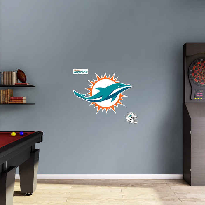 Miami Dolphins - RealBig Logo Collection - Official NFL - Reusable Vinyl Wall Decals