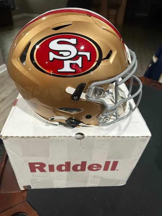 49ers football helmet riddell speedflex PATRICK WILLIS AUTOGRAPHED SAN FRANCISCO MIDI B Super Sports Center US Flag and official Sature to Service Ribbon San Francisco 49ers Riddell SpeedFlex
