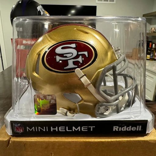 San Francisco 49ers Mini Speed Football Helmet - NFL Sports Collectibles