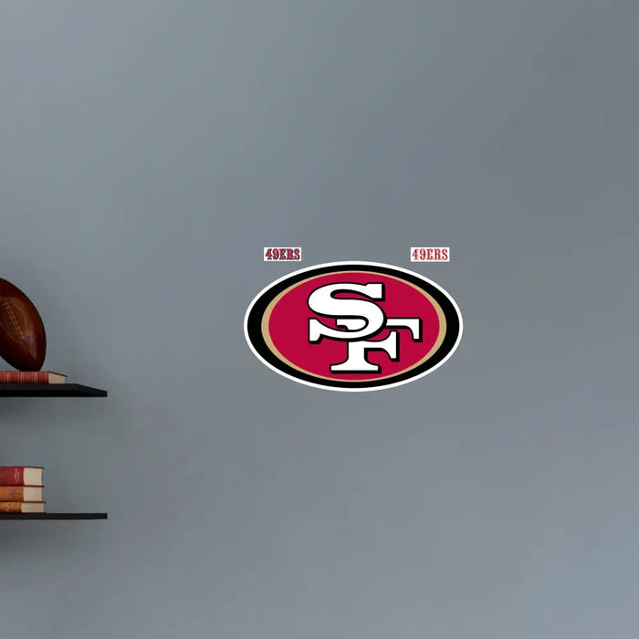 San Francisco 49ers - RealBig Logo Collection - Official NFL - Reusable Vinyl Wall Decals SMALL Logo +2 Decals (17’’W x