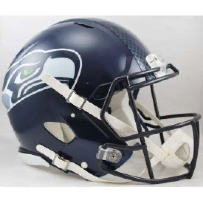 Seattle Seahawks Full Size Authentic Speed Football Helmet Matte Navy - NFL Sports Collectibles