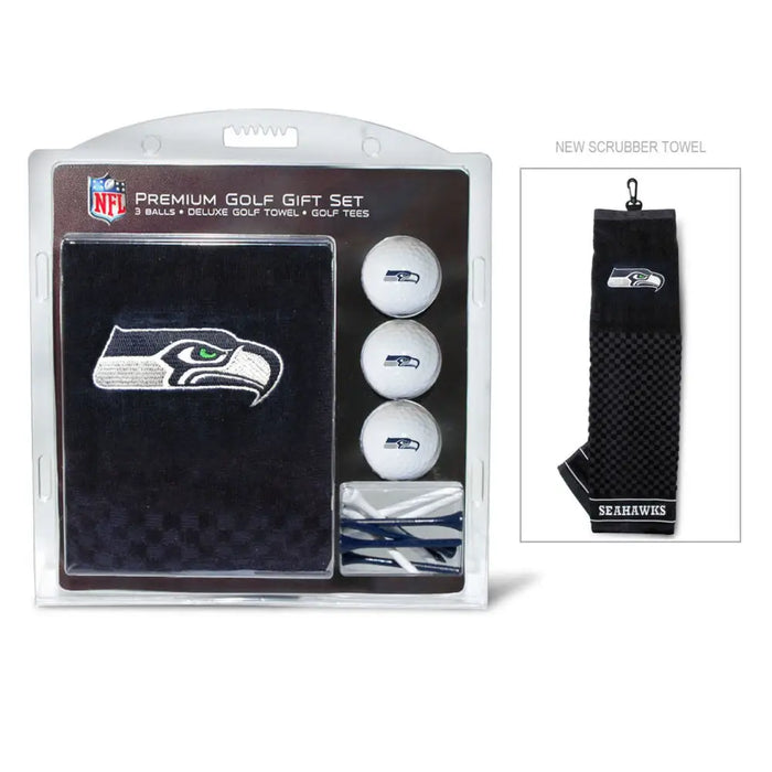 Seattle Seahawks Golf Gift Set with Embroidered Towel Golf Gift Set