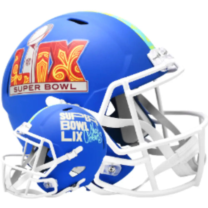 Super Bowl 59 Full Size Speed Replica Helmet Flat Royal Blue - NFL Helmets