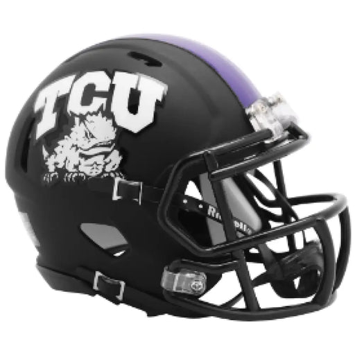 TCU Horned Frogs Full Size Speed Replica Football Helmet Matte Black - NCAA Helmets