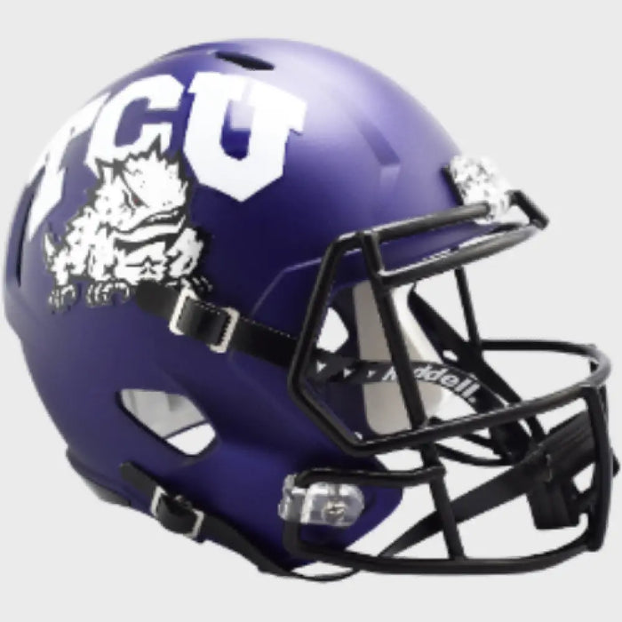 TCU Horned Frogs Full Size Speed Replica Football Helmet Satin Purple-NCAA Helmets