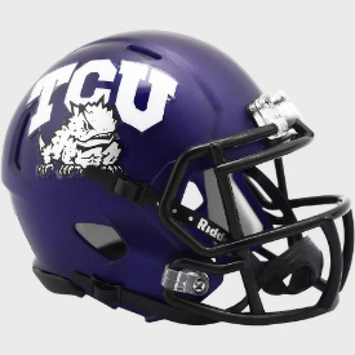 TCU Horned Frogs NCAA Mini Speed Football Helmet Satin Purple- NCAA Helmets