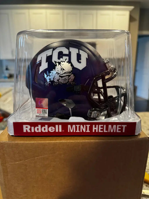 TCU Horned Frogs NCAA Mini Speed Football Helmet Satin Purple- NCAA Helmets