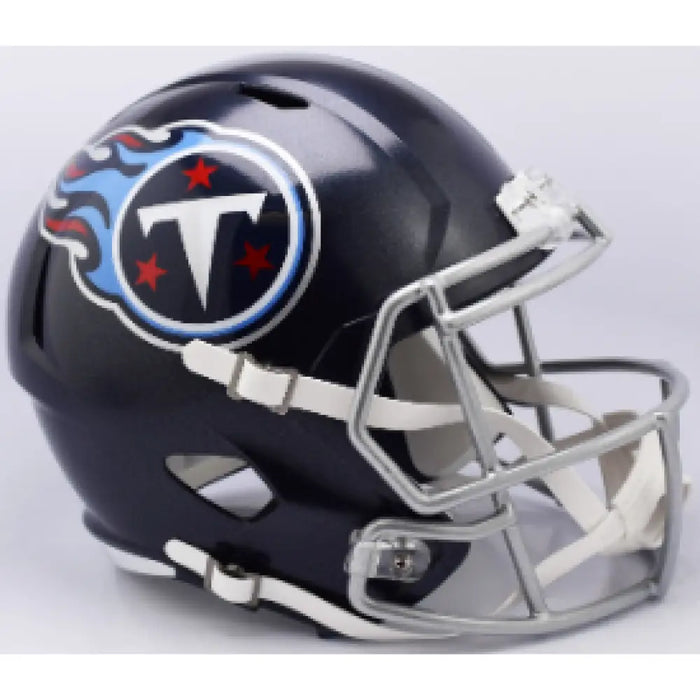 Tennessee Titans Full Size Speed Replica Football Helmet Satin Navy Metallic - NFL Sports Collectibles