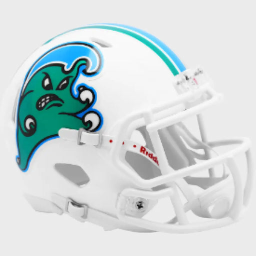 Tulane Green Wave NCAA Mini Speed Football Helmet Angry Wave - NCAA Helmets