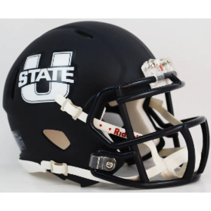 Utah State Aggies NCAA Mini Speed Football Helmet Matte Navy- NCAA Sports Collectibles