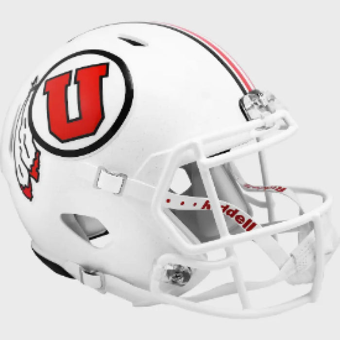 Utah Utes Full Size Speed Replica Football Helmet White - NCAA Helmets