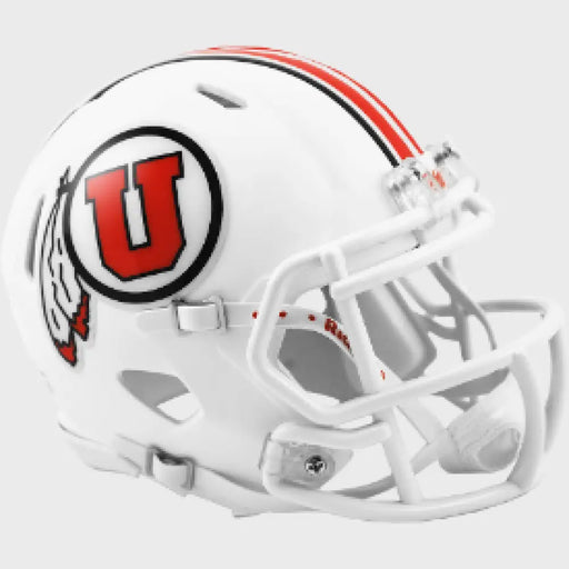 Utah Utes NCAA Mini Speed Football Helmet White - NCAA Helmets