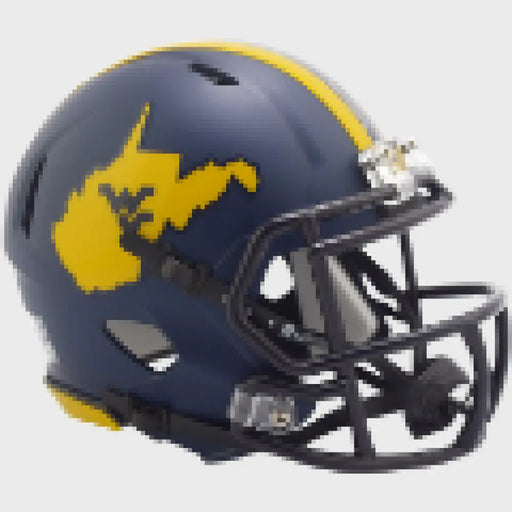 West Virginia Mountaineers NCAA Mini Speed Football Helmet 2023 Country Roads-NCAA Helmets