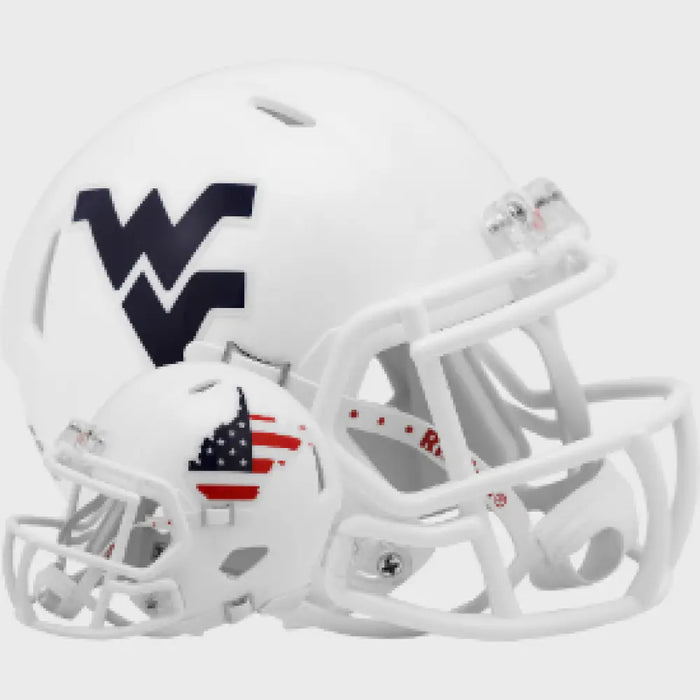 West Virginia Mountaineers NCAA Mini Speed Football Helmet Stars and Stripes NCAA Helmets