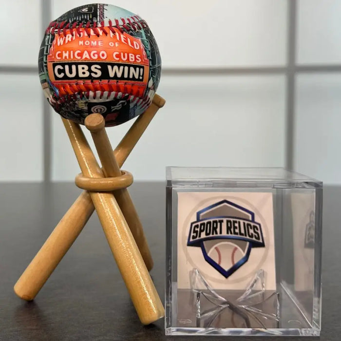 Wrigley Field Baseball (Chicago Cubs) Baseball + Stand + Case Baseball