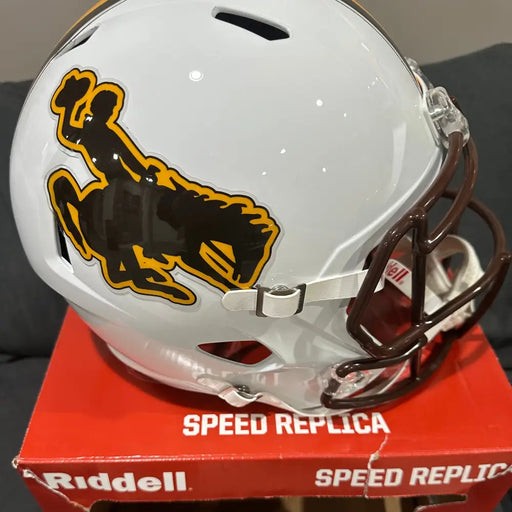 Wyoming Cowboys Full Size Speed Replica Football Helmet - NCAA Helmets