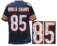 1985 Bears Team Signed Navy Custom Football Jersey (22 Sigs) W/ Schwartz COA