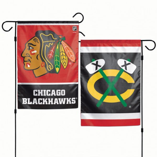 Chicago Blackhawks Flag 12X18 Garden Style 2 Sided