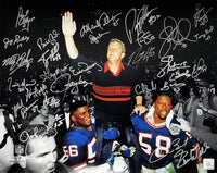 New York Giants Super Bowl XXI / XXV Team Signed Bill Parcells Carried Off Field Spotlight 16×20 Photo (29 Sigs)W/Schwartz COA