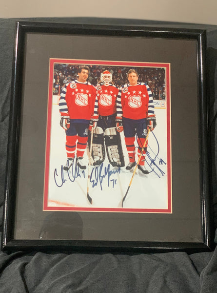 Chris Chelios, Ed Belfour, Jeremy Roenick All Stars  Autographed, Signed 8x10 Photo Framed