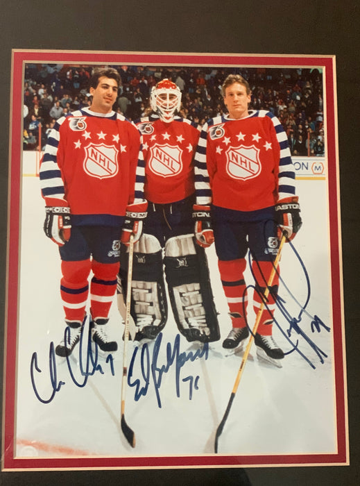 Chris Chelios, Ed Belfour, Jeremy Roenick All Stars  Autographed, Signed 8x10 Photo Framed