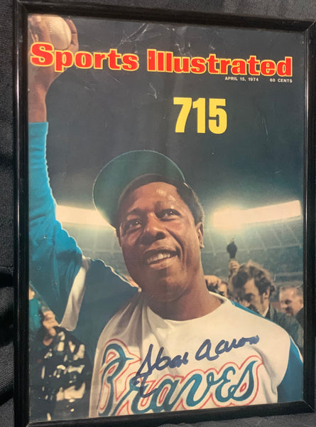 Hank Arron Autographed Signed 715 Sports IIlistrated Framed Magazine