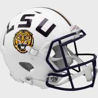 LSU Tigers Full Size  Authentic Speed Football Helmet White- NCAA