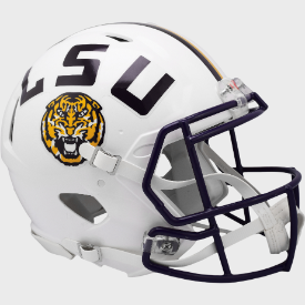 LSU Tigers Full Size  Authentic Speed Football Helmet White- NCAA