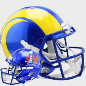 Los Angeles Rams Full Size Speed Replica Football Helmet SUPER BOWL 56 CHAMPIONS - NFL