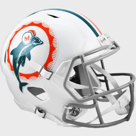 Miami Dolphins Full Size Speed Replica Football Helmet Tribute - NFL