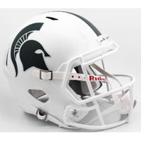 Michigan State Spartans Full Size Speed Replica Football Helmet Metallic Matte White - NCAA