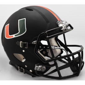 Miami Hurricanes Full Size Authentic Speed Football Helmet Nights Alt- NCAA