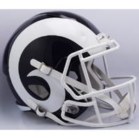 Los Angeles Rams Full Size Speed Replica Football Helmet White Horn - NFL