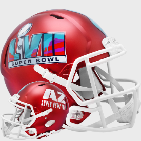 Super Bowl 57 Full Size Speed Replica Helmet Anodized Red (No Team Names) - NFL
