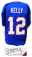 Jim Kelly Signed Blue Throwback Custom Football Jersey (JSA COA)