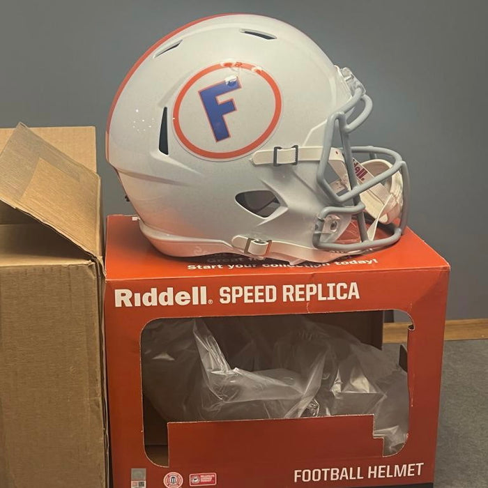 Florida Gators Full Size Speed Replica Throwback Football Helmet White w/Gray Mask- NCAA