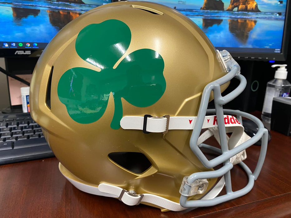 Notre Dame Fighting Irish Full Size Speed Replica Football Helmet Shamrock- NCAA
