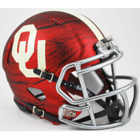 Oklahoma Sooners NCAA Mini Speed Football Helmet Bring The Wood Hydro Red - NCAA