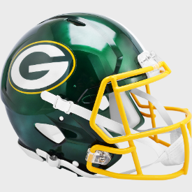 Green Bay Packers Full Size Authentic Revolution Speed Football Helmet FLASH - NFL